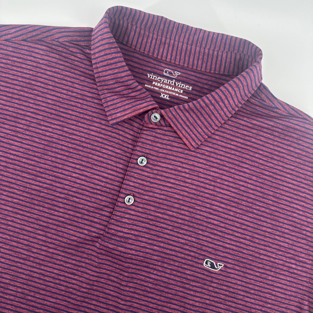 Vineyard‎ Vines Performance Polo Shirt Men's XXL Striped Short Sleeve Wicking